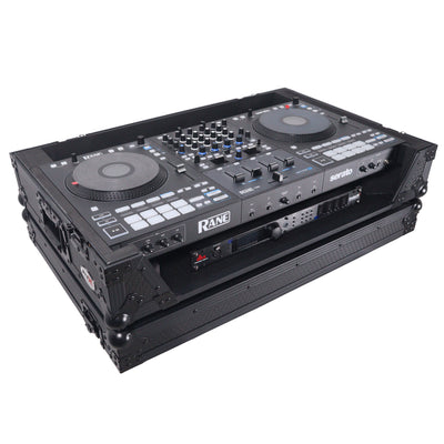 ProX ATA Flight Style Road Case For RANE Four or RANE Performer DJ Controller with 1U Rack Space and Wheels - Black Finish