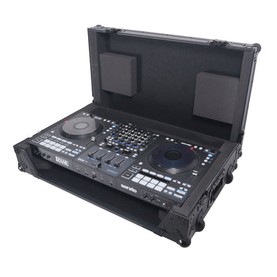 ProX ATA Flight Style Road Case For RANE Four or RANE Performer DJ Controller with 1U Rack Space and Wheels - Black Finish
