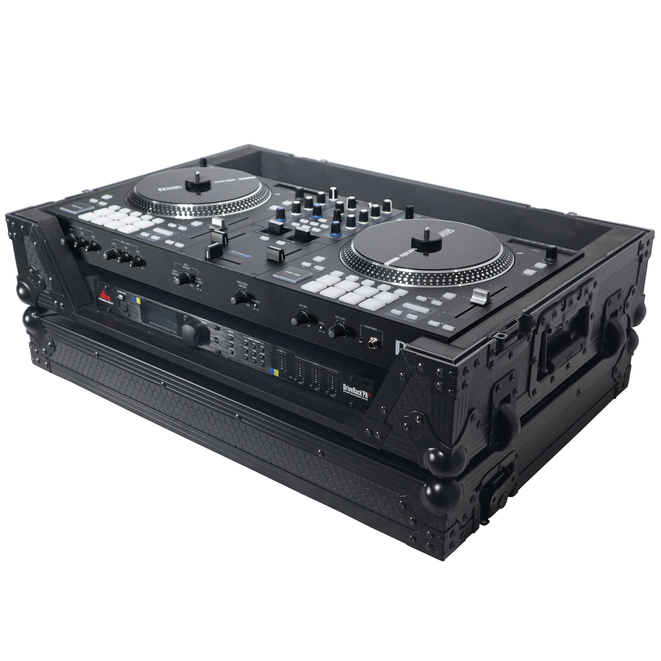 ProX Flight Case For RANE ONE DJ Controller with 1U Rack and Wheels - Black Finish
