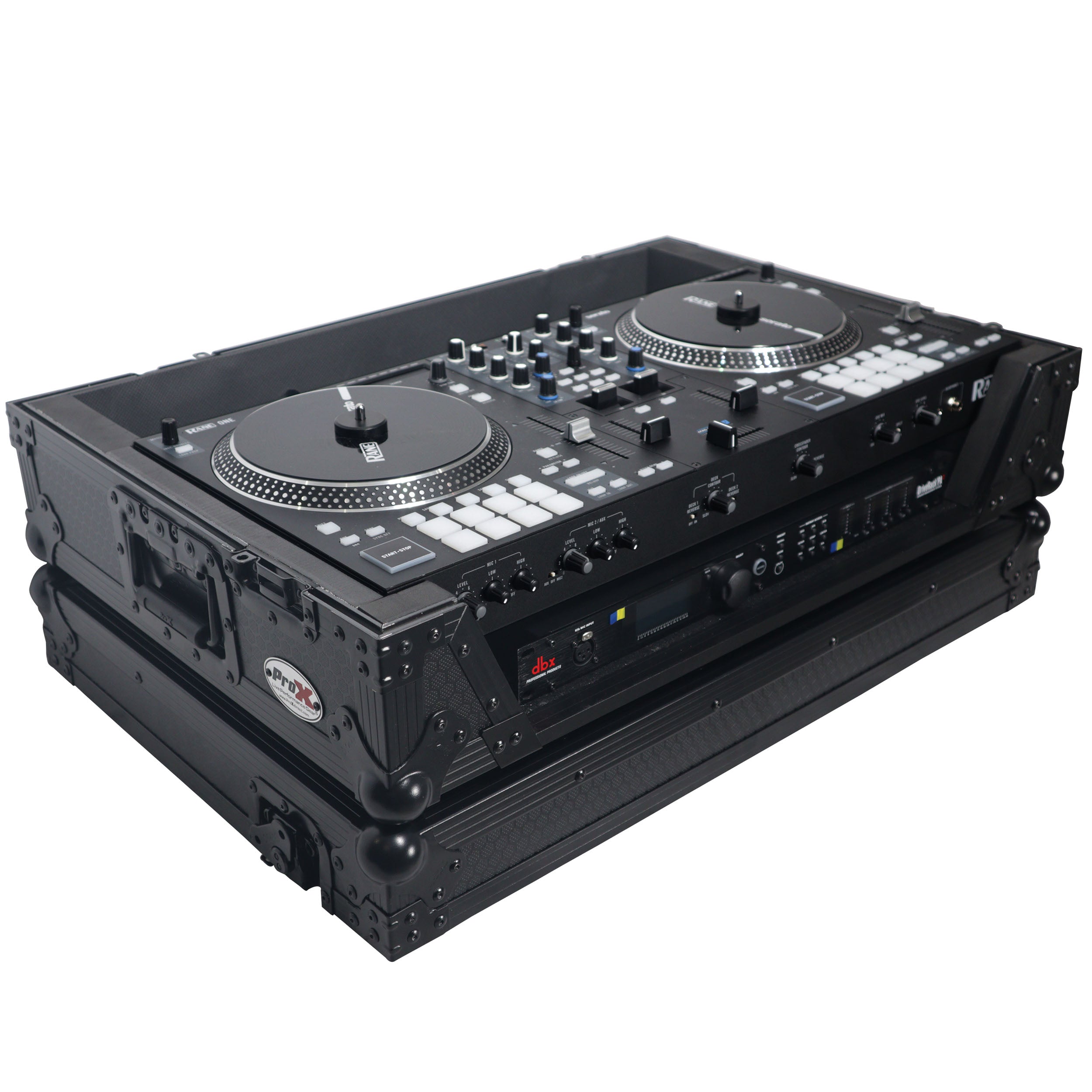 ProX Flight Case For RANE ONE DJ Controller with 1U Rack and Wheels - Black Finish