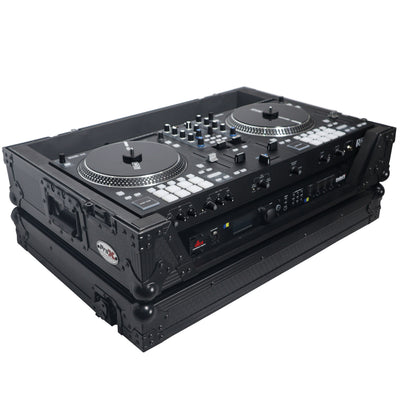 ProX Flight Case For RANE ONE DJ Controller with 1U Rack and Wheels - Black Finish