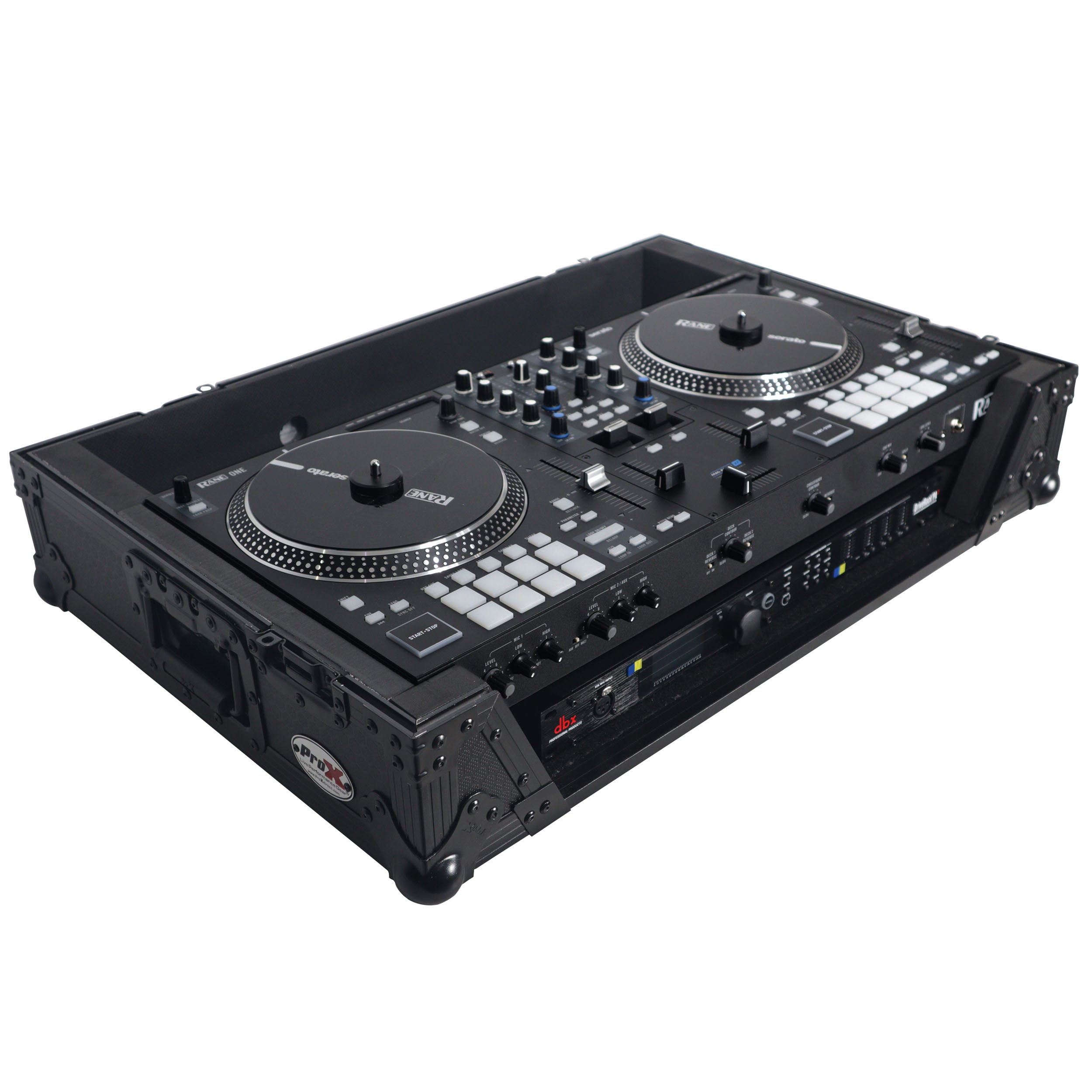 ProX Flight Case For RANE ONE DJ Controller with 1U Rack and Wheels - Black Finish