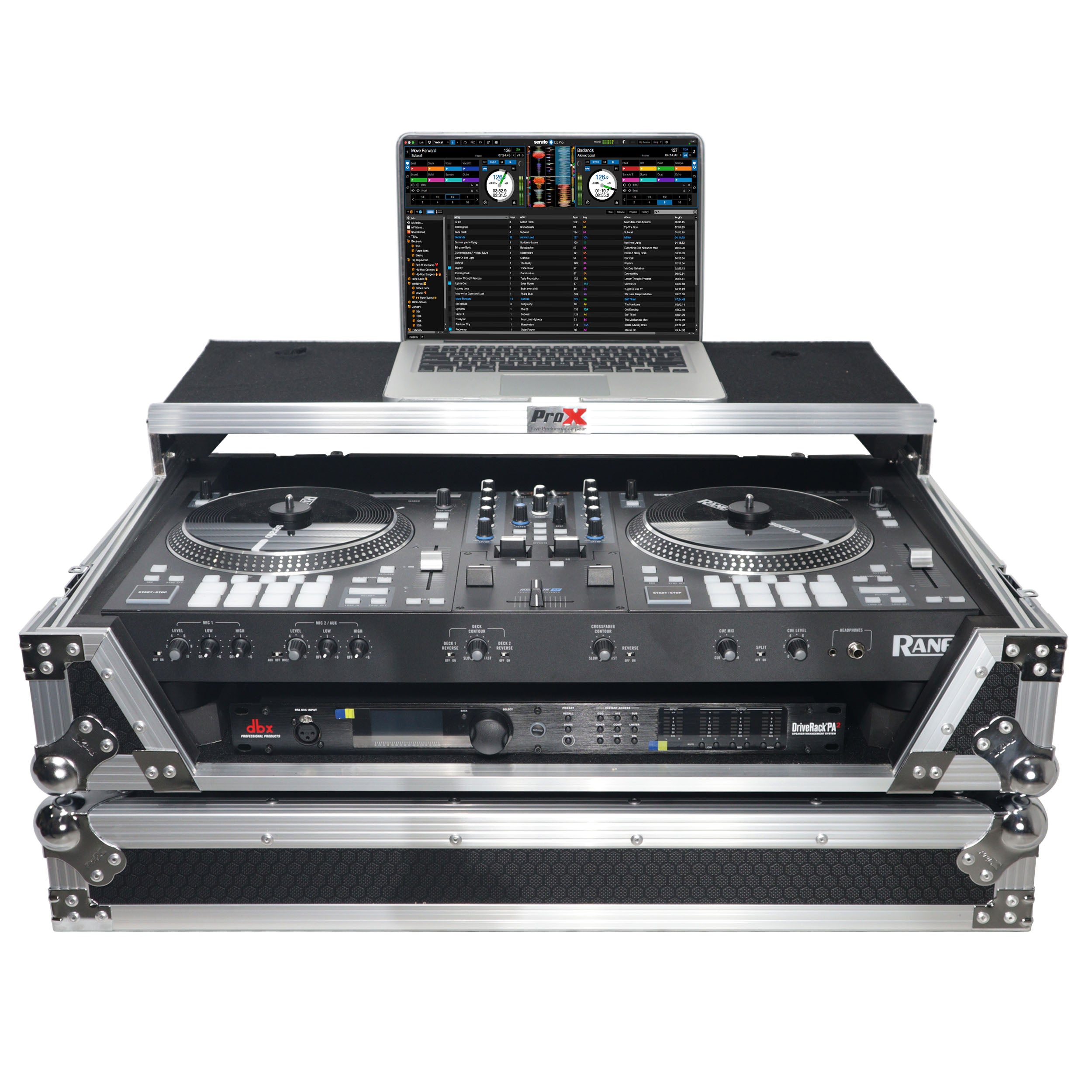 ProX Flight Case For RANE ONE DJ Controller with Sliding Laptop Shelf, 1U Rack, and Wheels