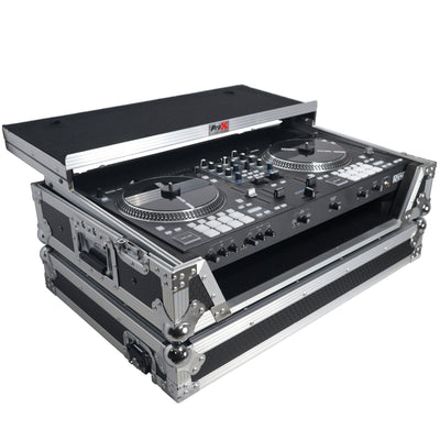 ProX Flight Case For RANE ONE DJ Controller with Sliding Laptop Shelf, 1U Rack, and Wheels