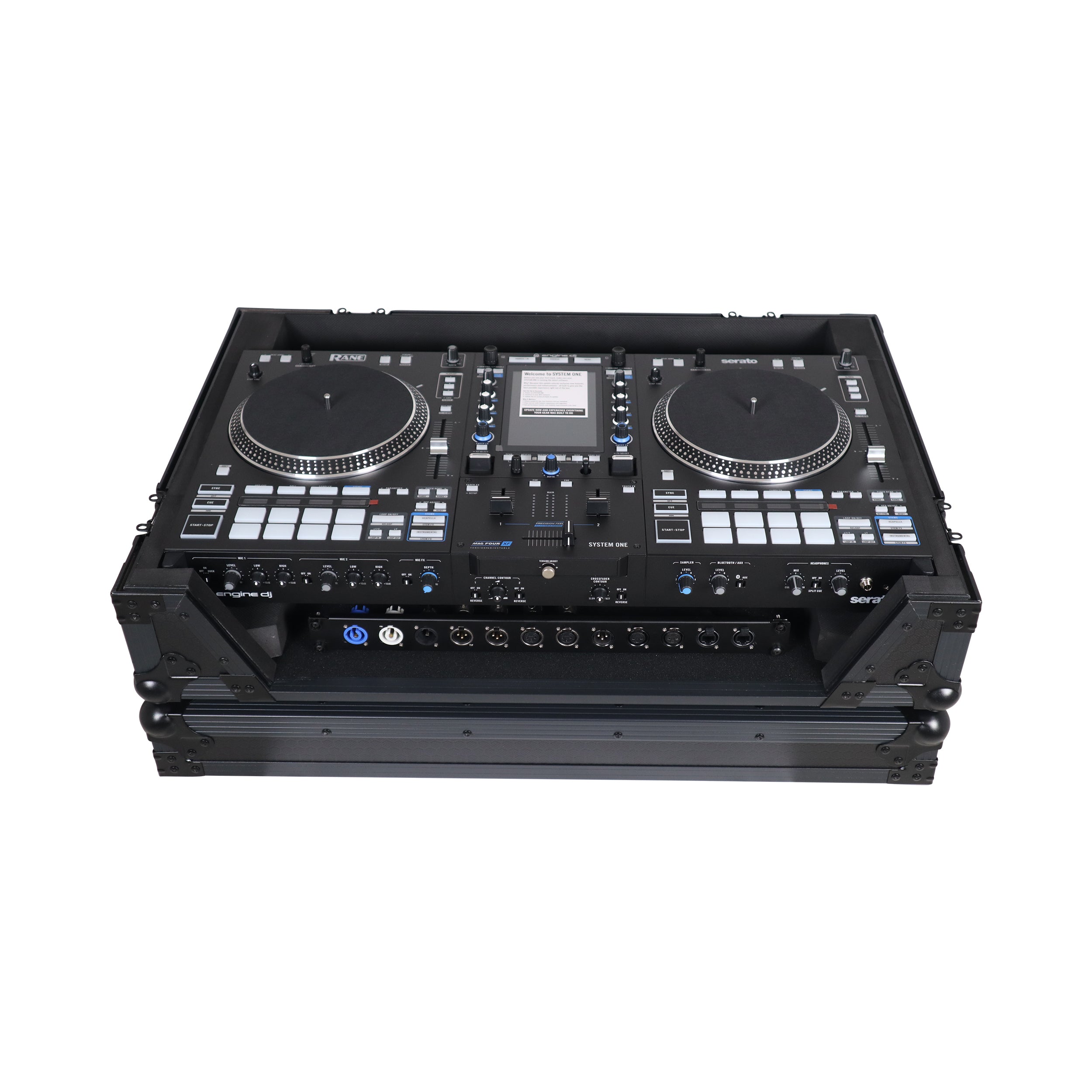 ProX Flight Case For RANE SYSTEM ONE Dj Controller Wheels Black on Black 1U