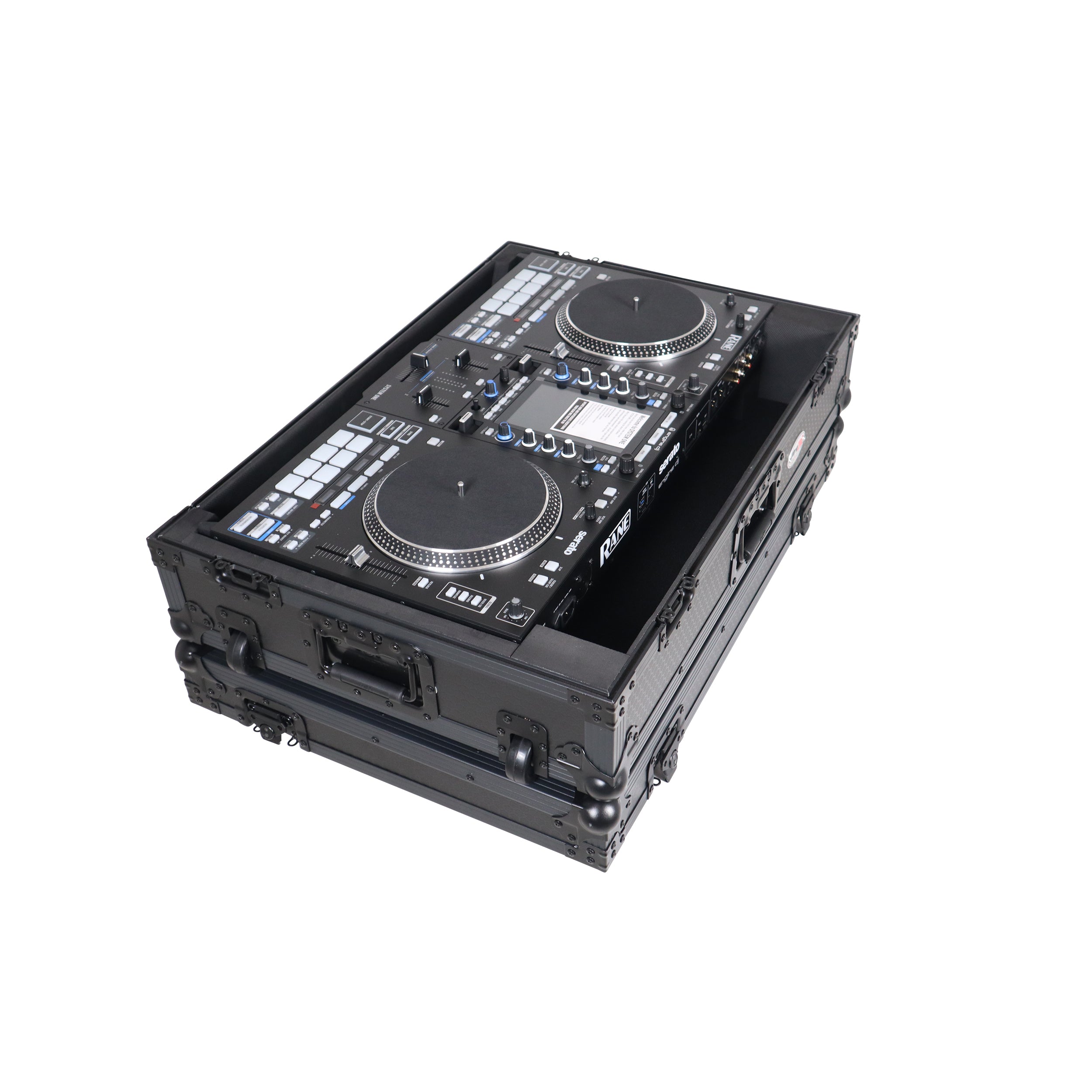ProX Flight Case For RANE SYSTEM ONE Dj Controller Wheels Black on Black 1U