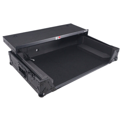 ProX Flight Case For RANE SYSTEM ONE Dj Controller Sliding Laptop Shelf & Wheels Black on Black LED Kit 1U