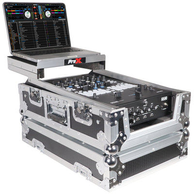 ProX 11" DJ Mixer Road Case W/Laptop Shelf for Rane Seventy-Two 72 and Rane Seventy