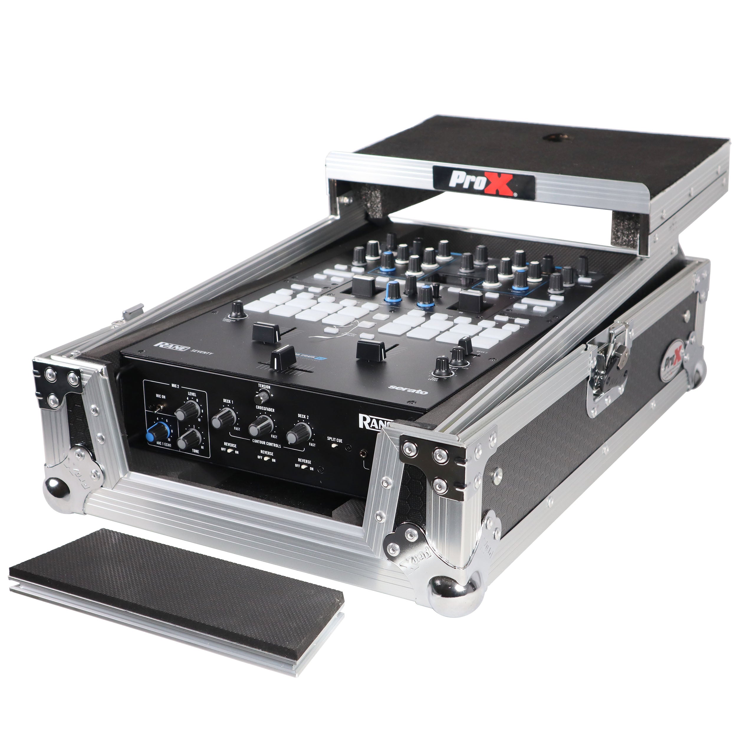 ProX 11" DJ Mixer Road Case W/Laptop Shelf for Rane Seventy-Two 72 and Rane Seventy