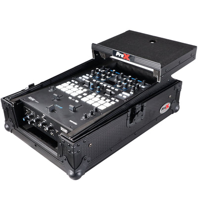 ProX 11" DJ Mixer Road Case W/Laptop Shelf for Rane Seventy-Two 72 and Rane Seventy (Black on Black)