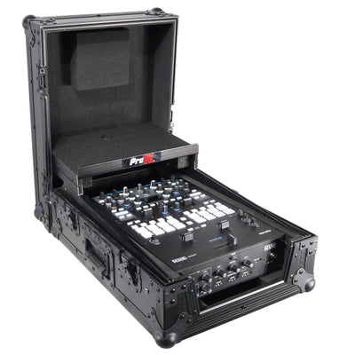 ProX 11" DJ Mixer Road Case W/Laptop Shelf for Rane Seventy-Two 72 and Rane Seventy (Black on Black)
