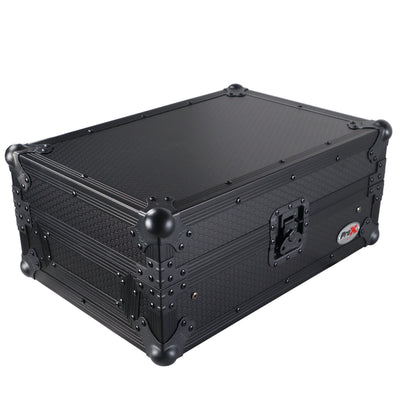 ProX 11" DJ Mixer Road Case W/Laptop Shelf for Rane Seventy-Two 72 and Rane Seventy (Black on Black)