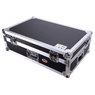 ProX Flight Style Road Case For Pioneer DDJ-FLX10 or DDJ-GRV6 DJ Controller with Laptop Shelf 2U Rack Space Wheels