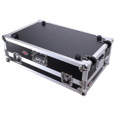 ProX Flight Style Road Case For Pioneer DDJ-FLX10 or DDJ-GRV6 DJ Controller with Laptop Shelf 2U Rack Space Wheels