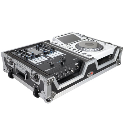 ProX Single CD Player & 12" Mixer Case W/Low Profile Wheels and Retractable Handle