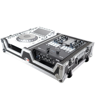 ProX Single CD Player & 12" Mixer Case W/Low Profile Wheels and Retractable Handle