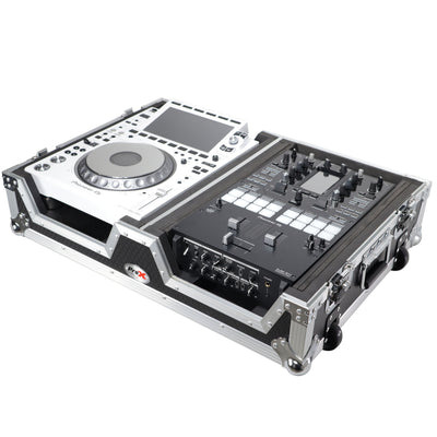 ProX Single CD Player & 12" Mixer Case W/Low Profile Wheels and Retractable Handle