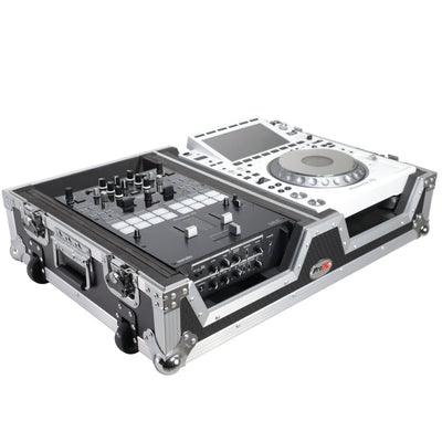 ProX Single CD Player & 12" Mixer Case W/Low Profile Wheels and Retractable Handle