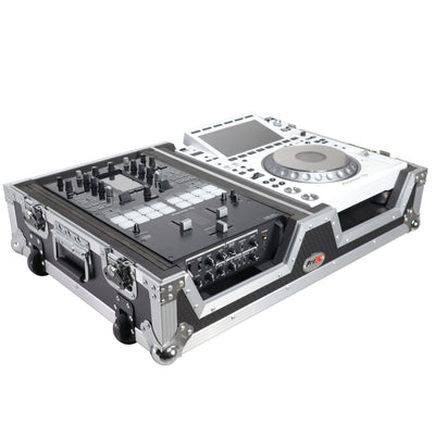 ProX Single CD Player & 12" Mixer Case W/Low Profile Wheels and Retractable Handle