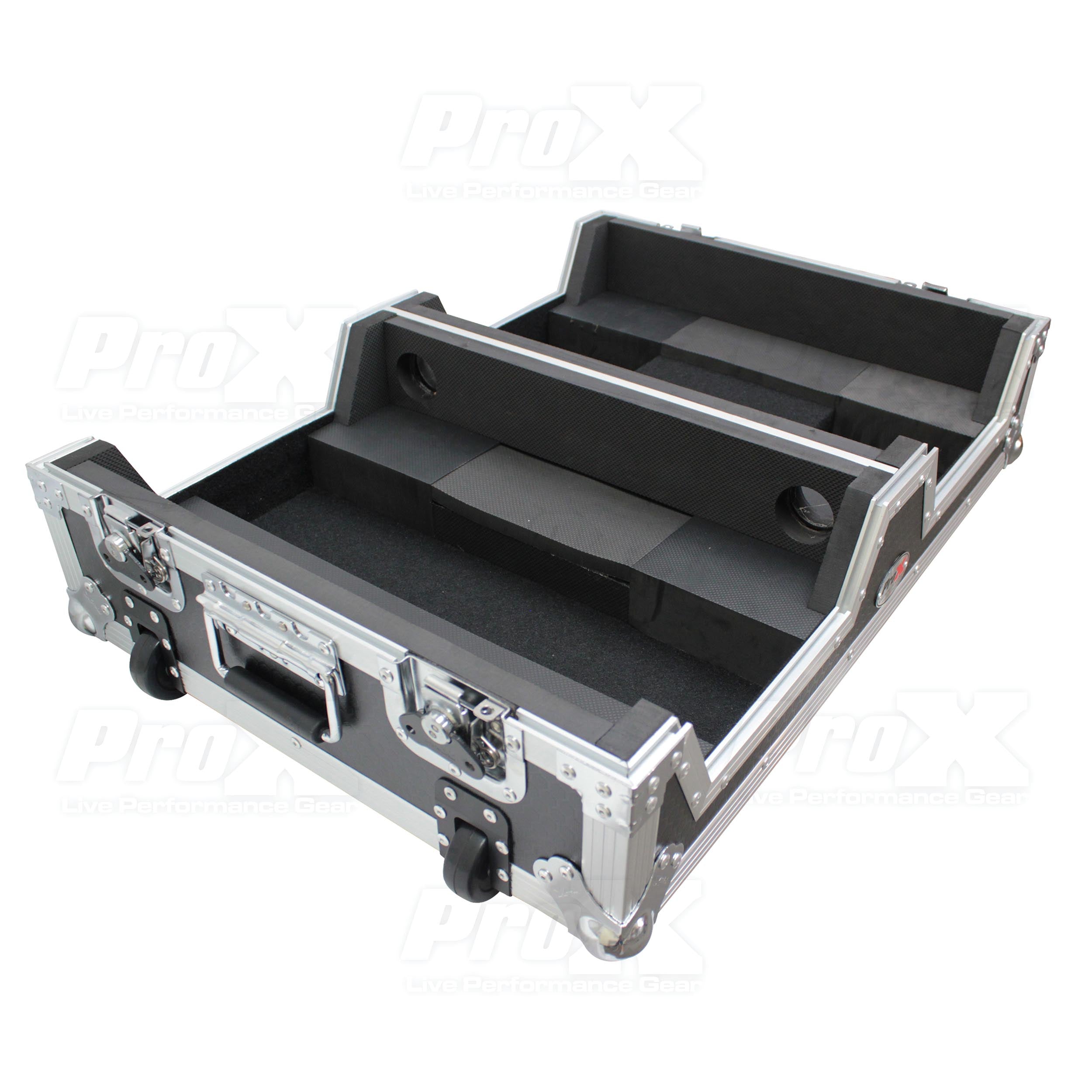 ProX Single CD Player & 12" Mixer Case W/Low Profile Wheels and Retractable Handle