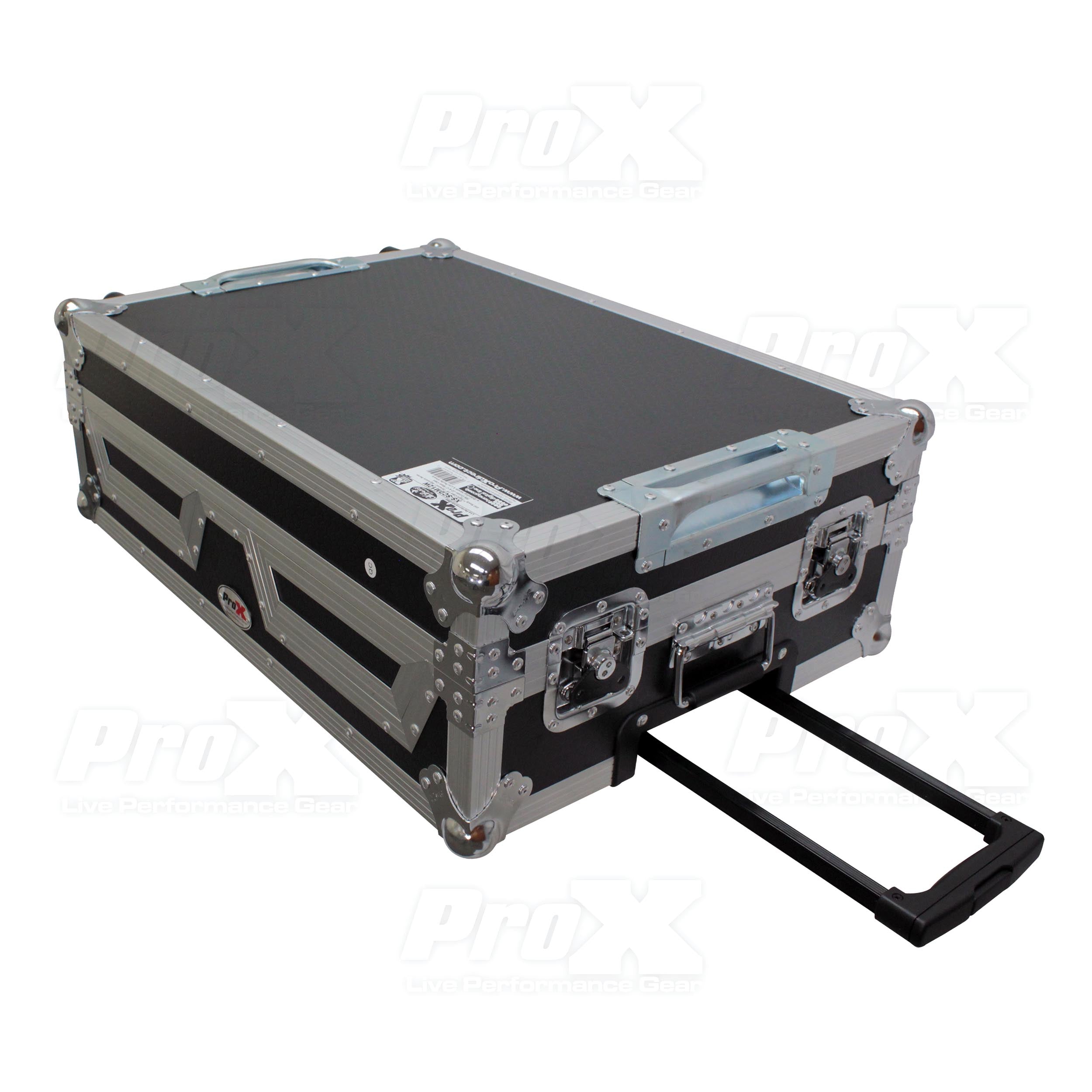 ProX Single CD Player & 12" Mixer Case W/Low Profile Wheels and Retractable Handle
