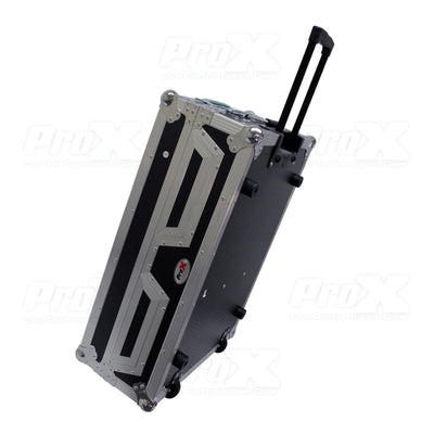 ProX Single CD Player & 12" Mixer Case W/Low Profile Wheels and Retractable Handle