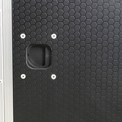ProX 16U Shockmount Slam Door Rack Flight Case with Integrated Console Compartment, Sliding Doors and Casters for AV Production