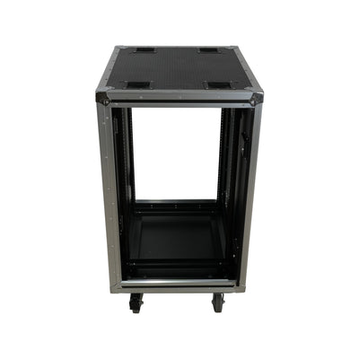 ProX 18U 20" Deep Vertical Rack to Rack Shock Mount Case with 2 Sliding Slam Doors & 4" Caster Wheels