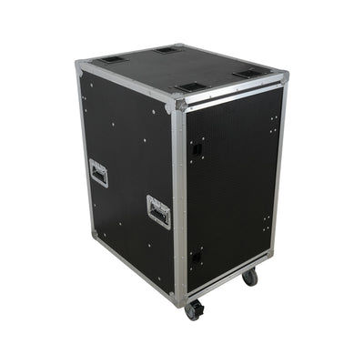 ProX 18U 20" Deep Vertical Rack to Rack Shock Mount Case with 2 Sliding Slam Doors & 4" Caster Wheels