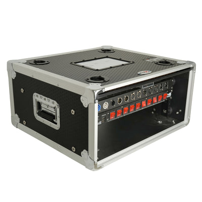 ProX 4U Vertical Shockmount Rack Case 14" Depth with Dual Top Sliding Slam Doors