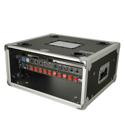 ProX 4U Vertical Shockmount Rack Case 14" Depth with Dual Top Sliding Slam Doors
