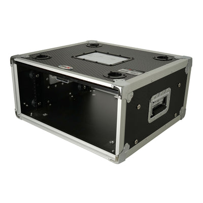 ProX 4U Vertical Shockmount Rack Case 14" Depth with Dual Top Sliding Slam Doors