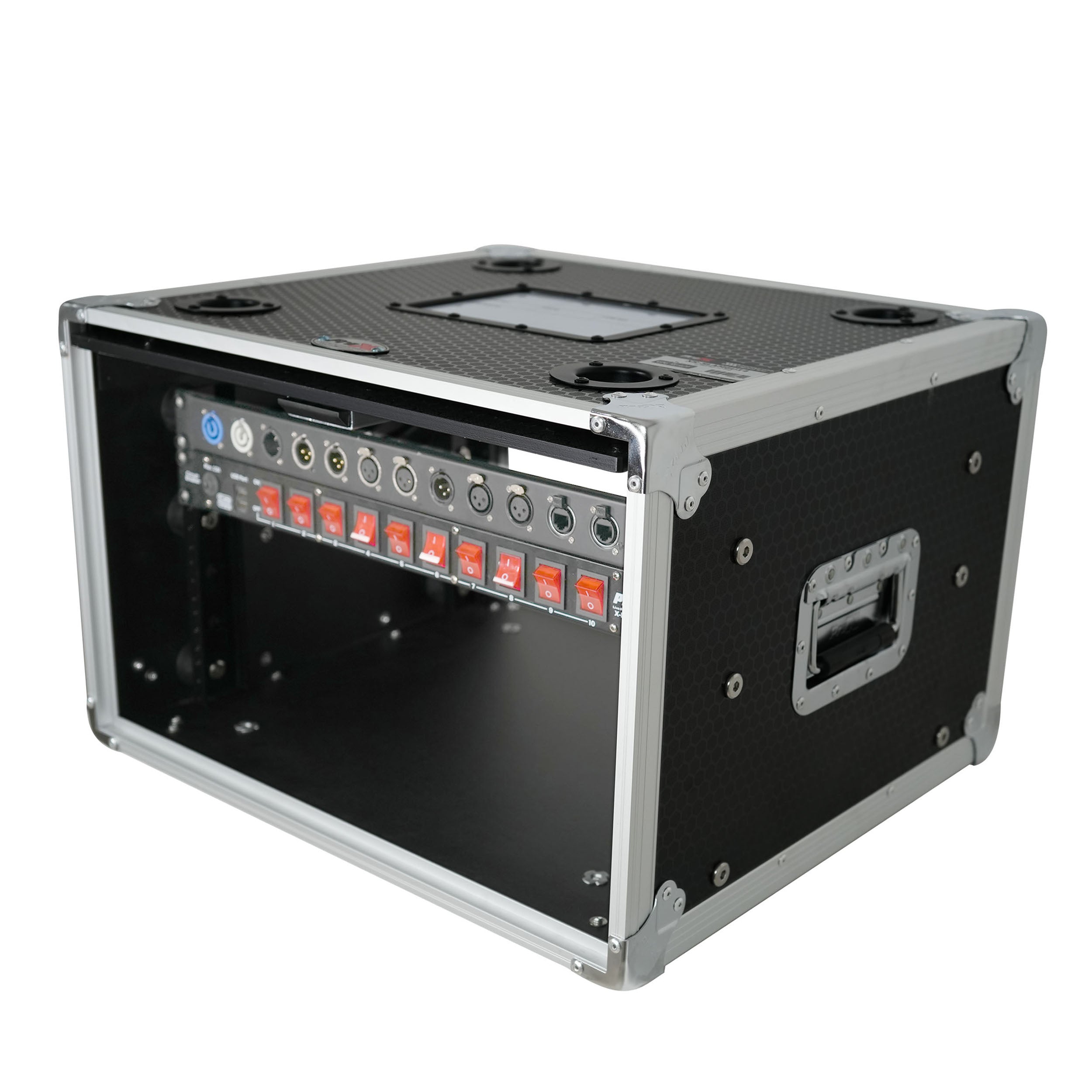 ProX 6U Vertical Shockmount Rack Case 14" Depth with Dual Top Sliding Slam Doors