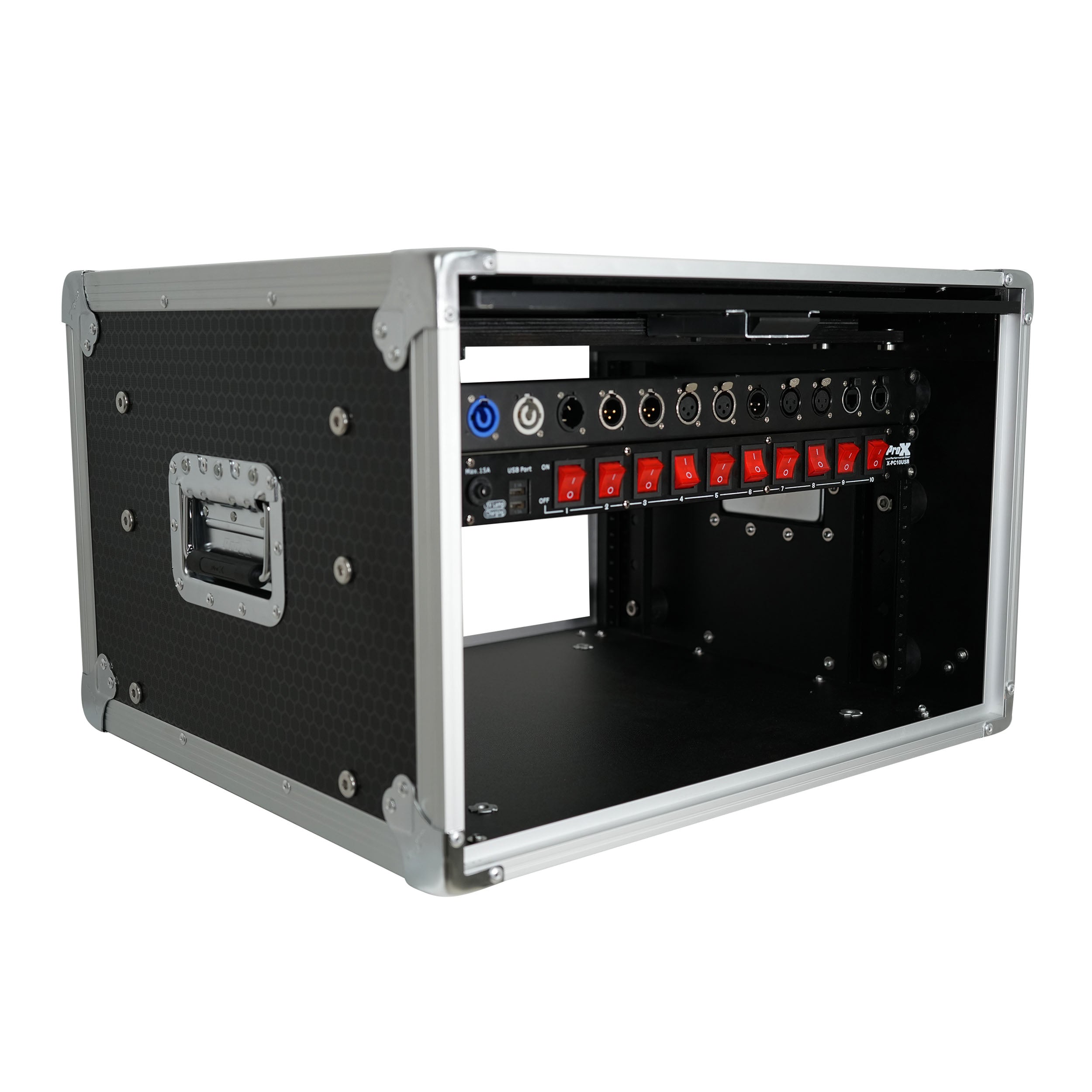 ProX 6U Vertical Shockmount Rack Case 14" Depth with Dual Top Sliding Slam Doors