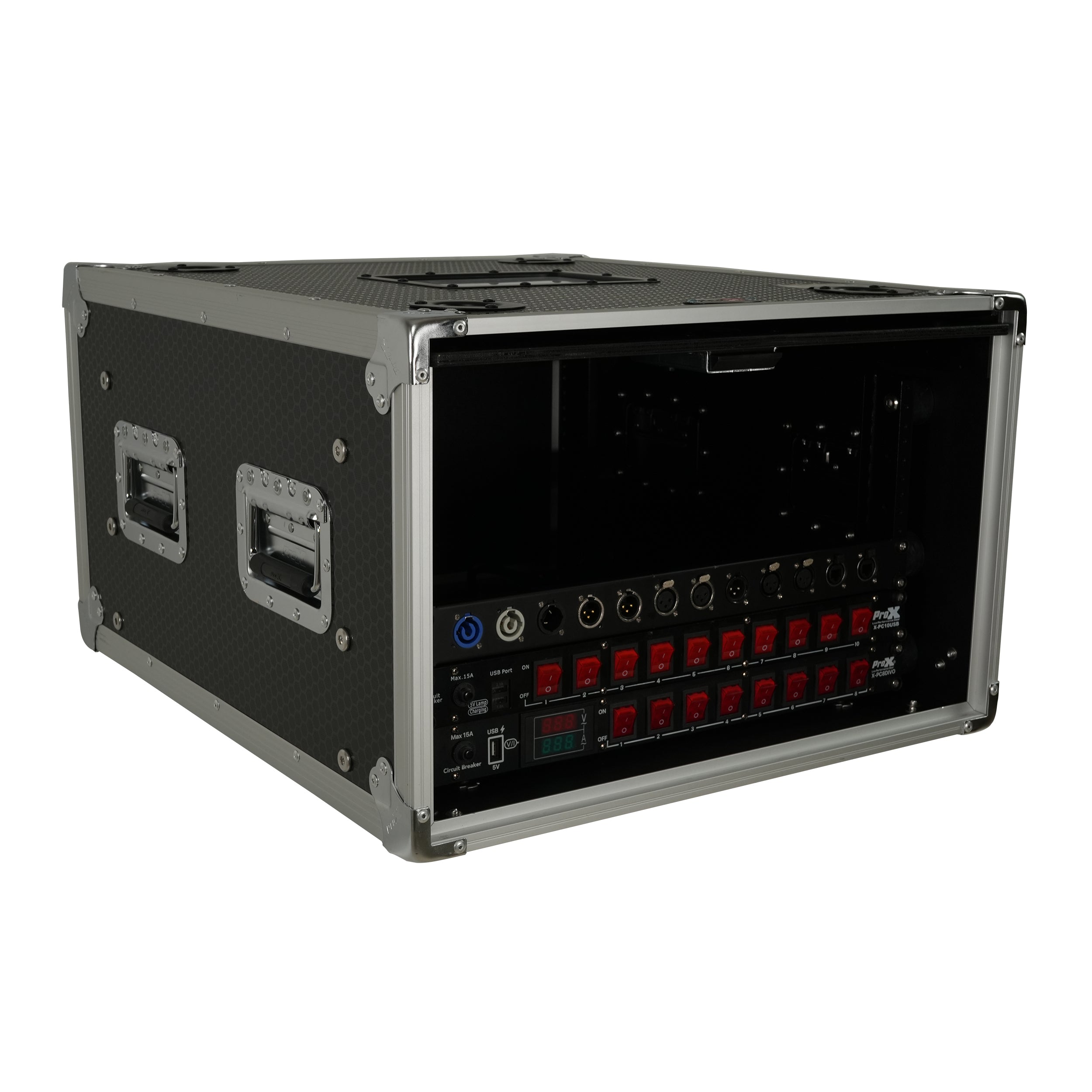 ProX 6U Vertical Shockmount Rack Case 20" Depth with Dual Top Sliding Slam Doors