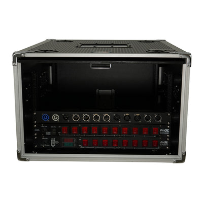ProX 6U Vertical Shockmount Rack Case 20" Depth with Dual Top Sliding Slam Doors