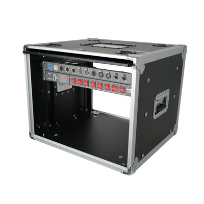 ProX 8U Vertical Shockmount Rack Case 14" Depth with Dual Top Sliding Slam Doors