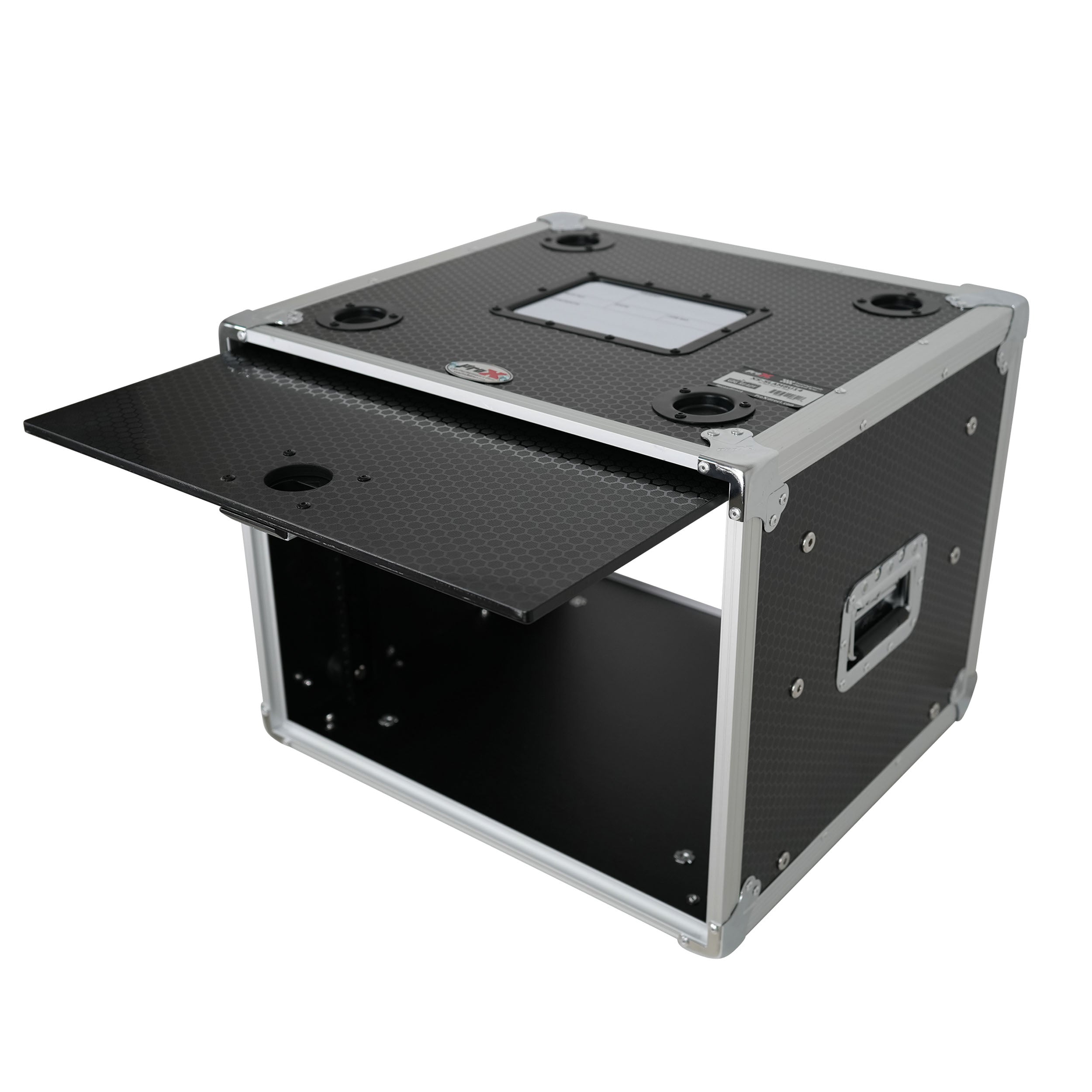 ProX 8U Vertical Shockmount Rack Case 14" Depth with Dual Top Sliding Slam Doors