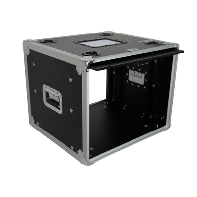 ProX 8U Vertical Shockmount Rack Case 14" Depth with Dual Top Sliding Slam Doors