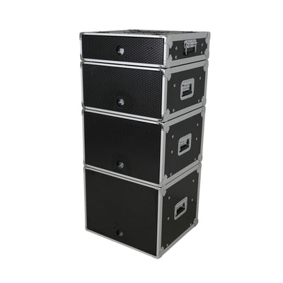 ProX 4U Vertical Shockmount Rack Case 14" Depth with Dual Top Sliding Slam Doors