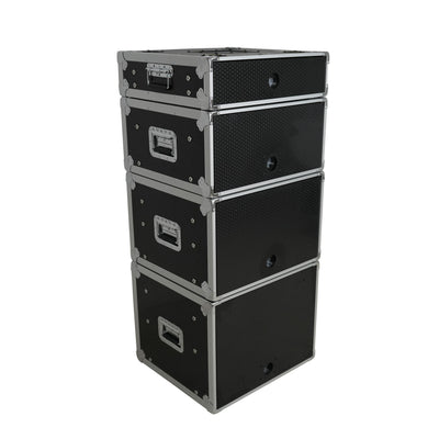 ProX 8U Vertical Shockmount Rack Case 14" Depth with Dual Top Sliding Slam Doors