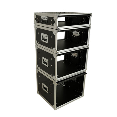 ProX 8U Vertical Shockmount Rack Case 14" Depth with Dual Top Sliding Slam Doors