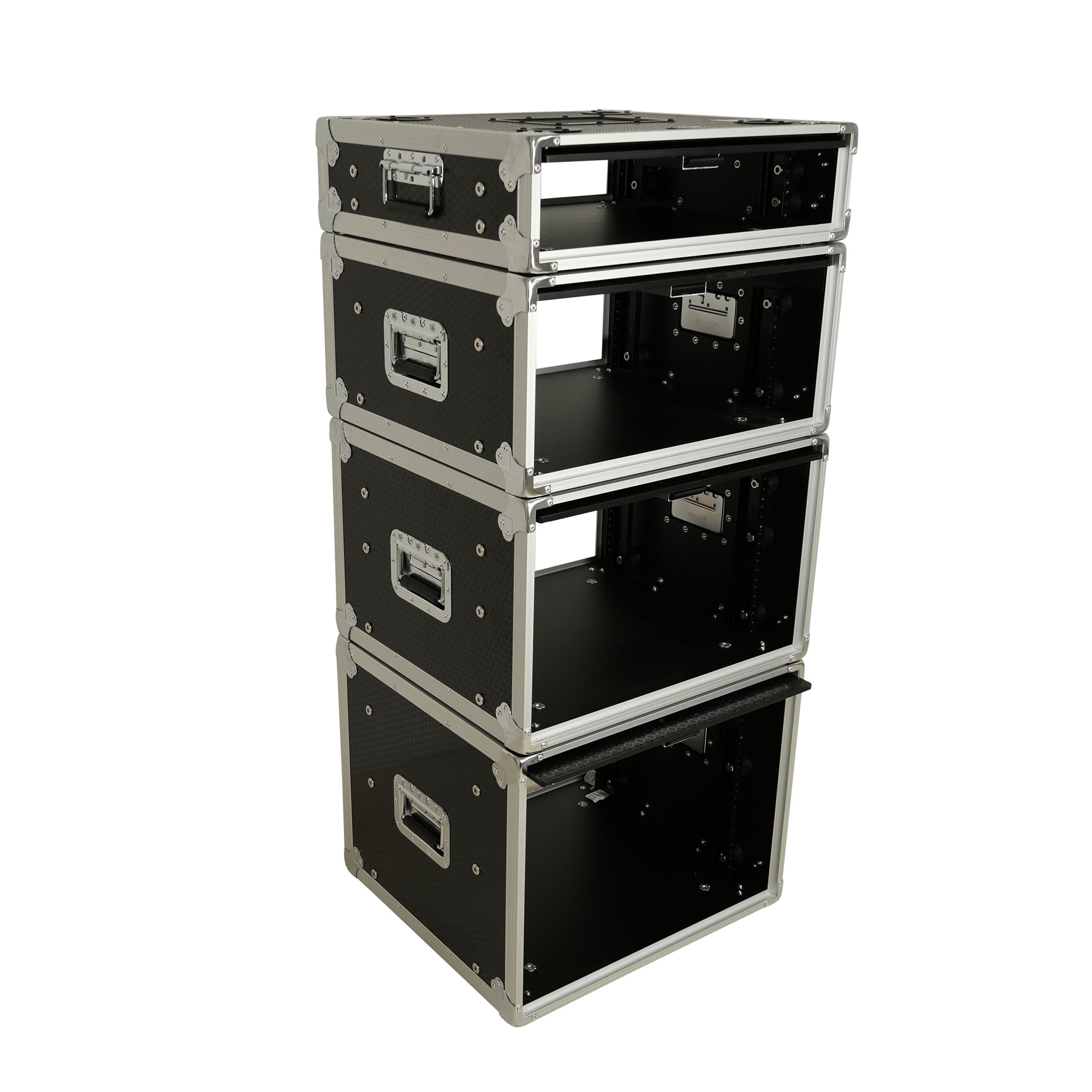 ProX 4U Vertical Shockmount Rack Case 14" Depth with Dual Top Sliding Slam Doors