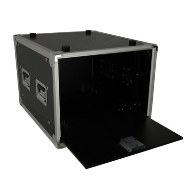 ProX 8U Vertical Shockmount Rack Case 20" Depth with Dual Top Sliding Slam Doors