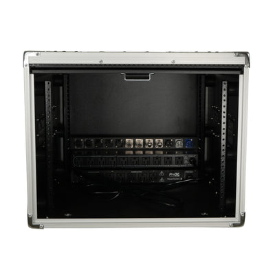 ProX 8U Vertical Shockmount Rack Case 20" Depth with Dual Top Sliding Slam Doors
