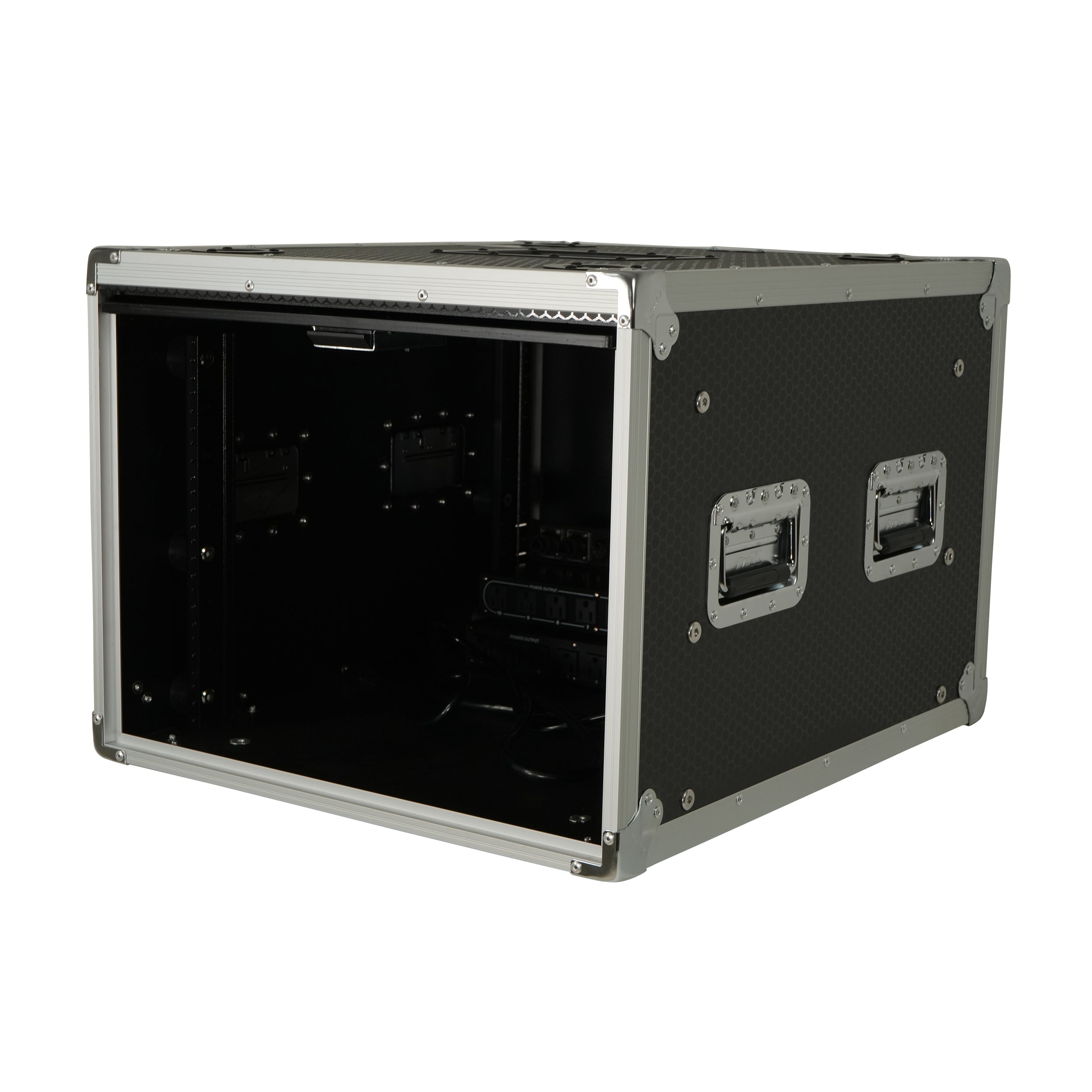 ProX 8U Vertical Shockmount Rack Case 20" Depth with Dual Top Sliding Slam Doors