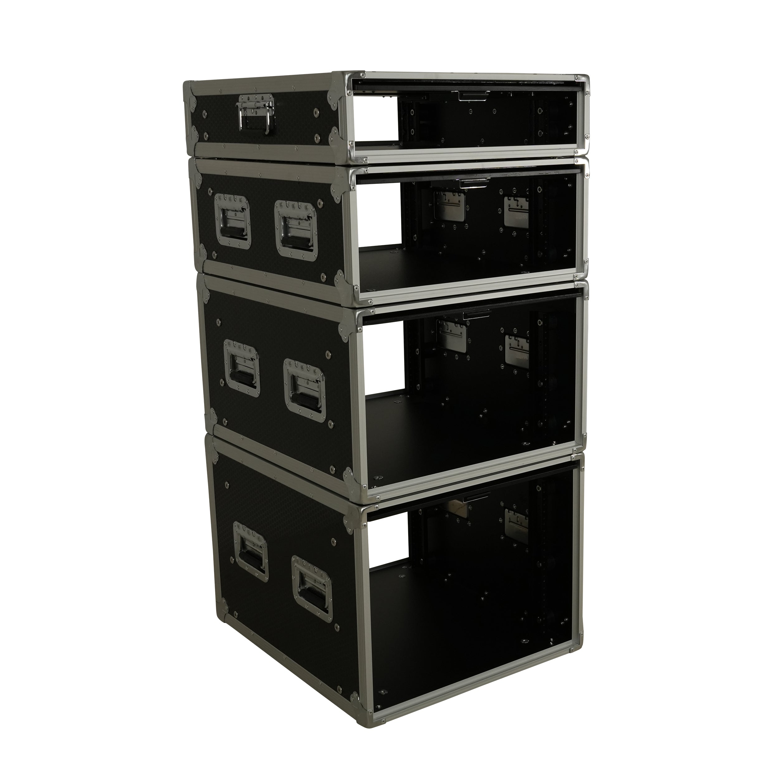ProX 8U Vertical Shockmount Rack Case 20" Depth with Dual Top Sliding Slam Doors