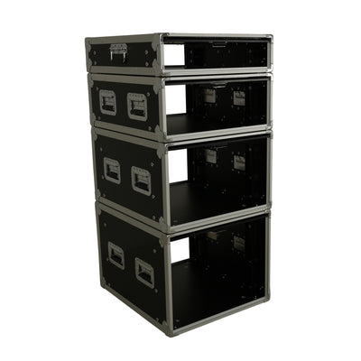 ProX 8U Vertical Shockmount Rack Case 20" Depth with Dual Top Sliding Slam Doors