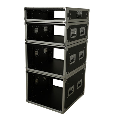 ProX 8U Vertical Shockmount Rack Case 20" Depth with Dual Top Sliding Slam Doors