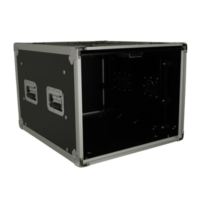 ProX 8U Vertical Shockmount Rack Case 20" Depth with Dual Top Sliding Slam Doors